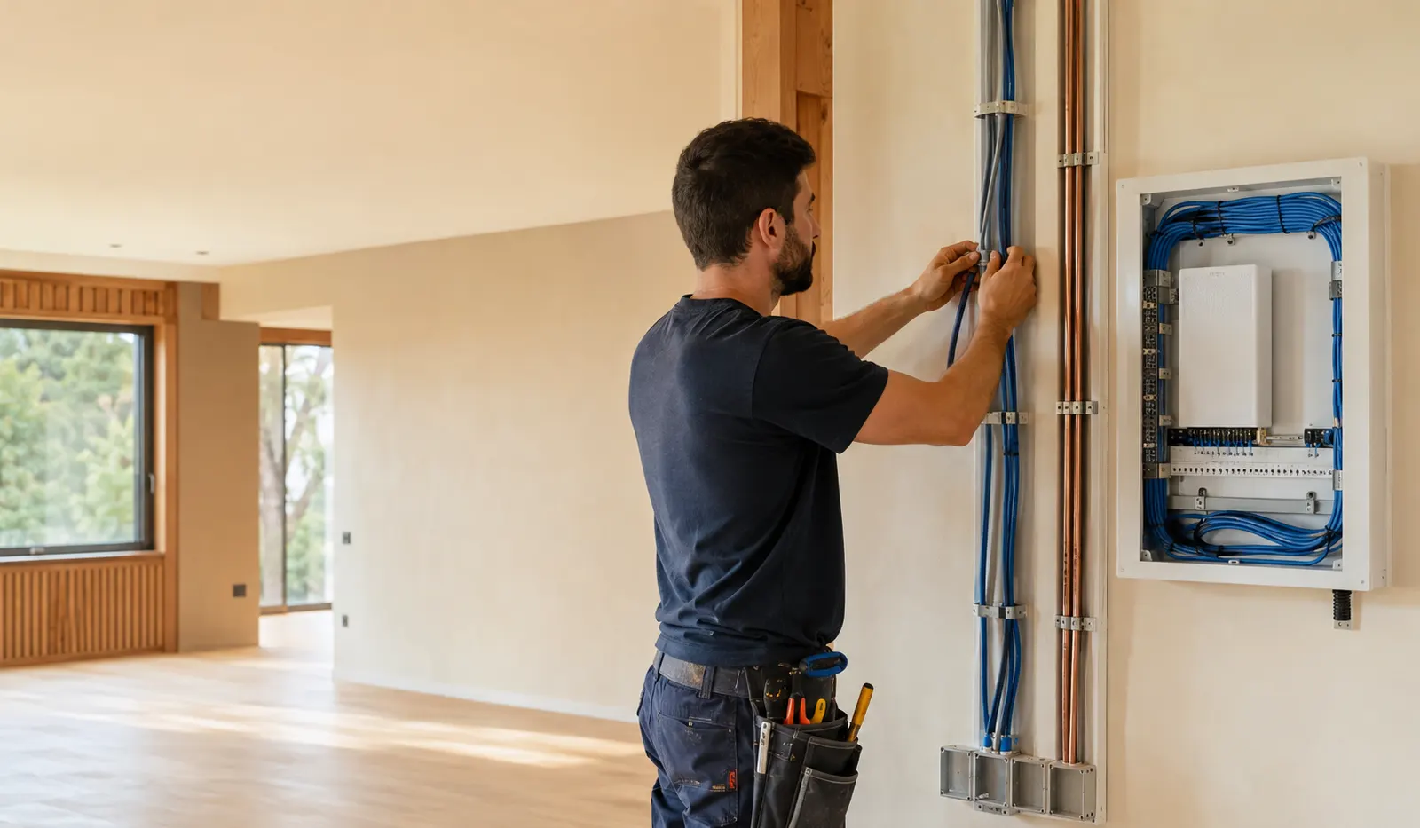 Instalación de cableado eléctrico de cobre y cable Ethernet en vivienda de Sarrià-Sant Gervasi