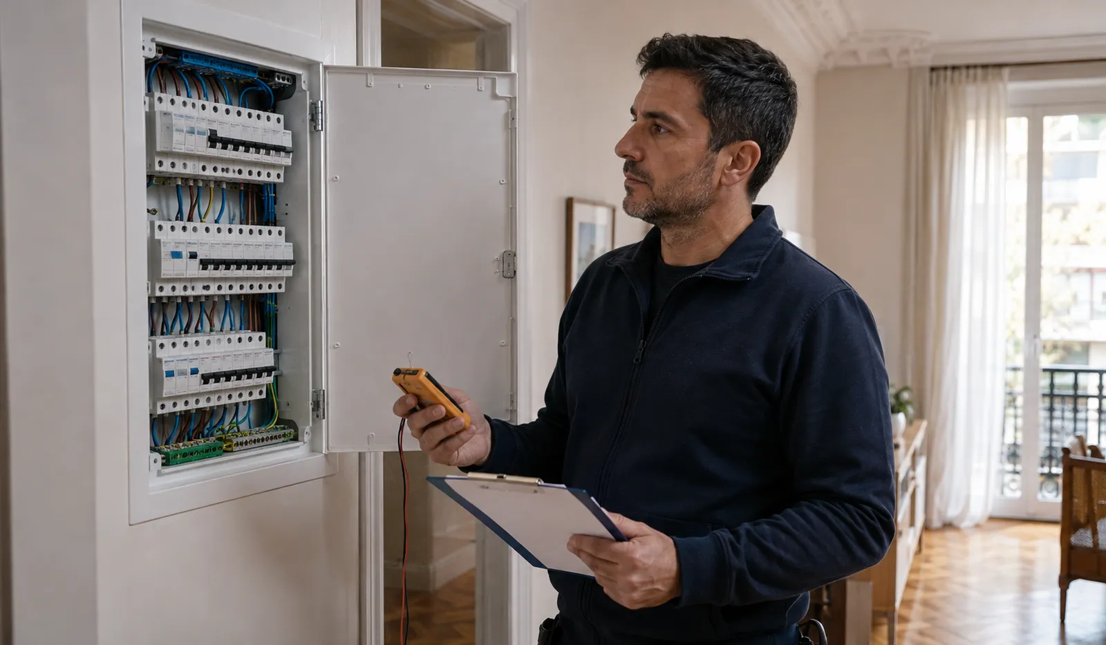 Boletín eléctrico en Les Corts tras comprobación final de toma de tierra y cuadro