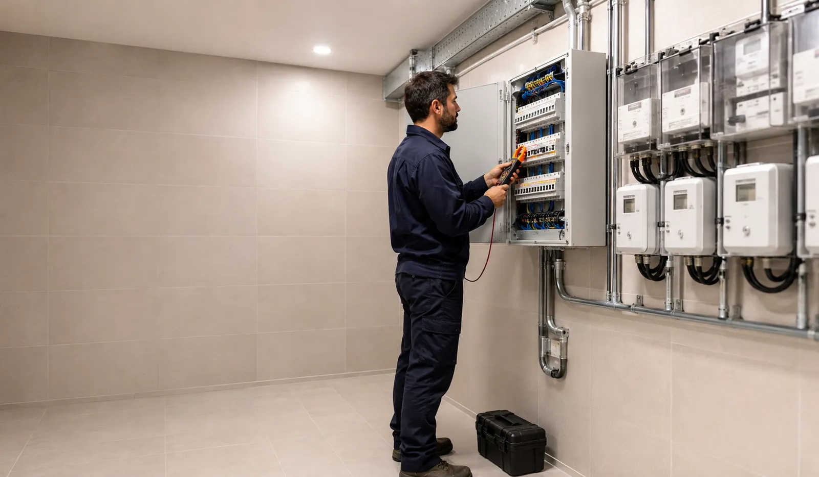 Boletín eléctrico en Les Corts con inspección de cuadro comunitario y magnetotérmicos