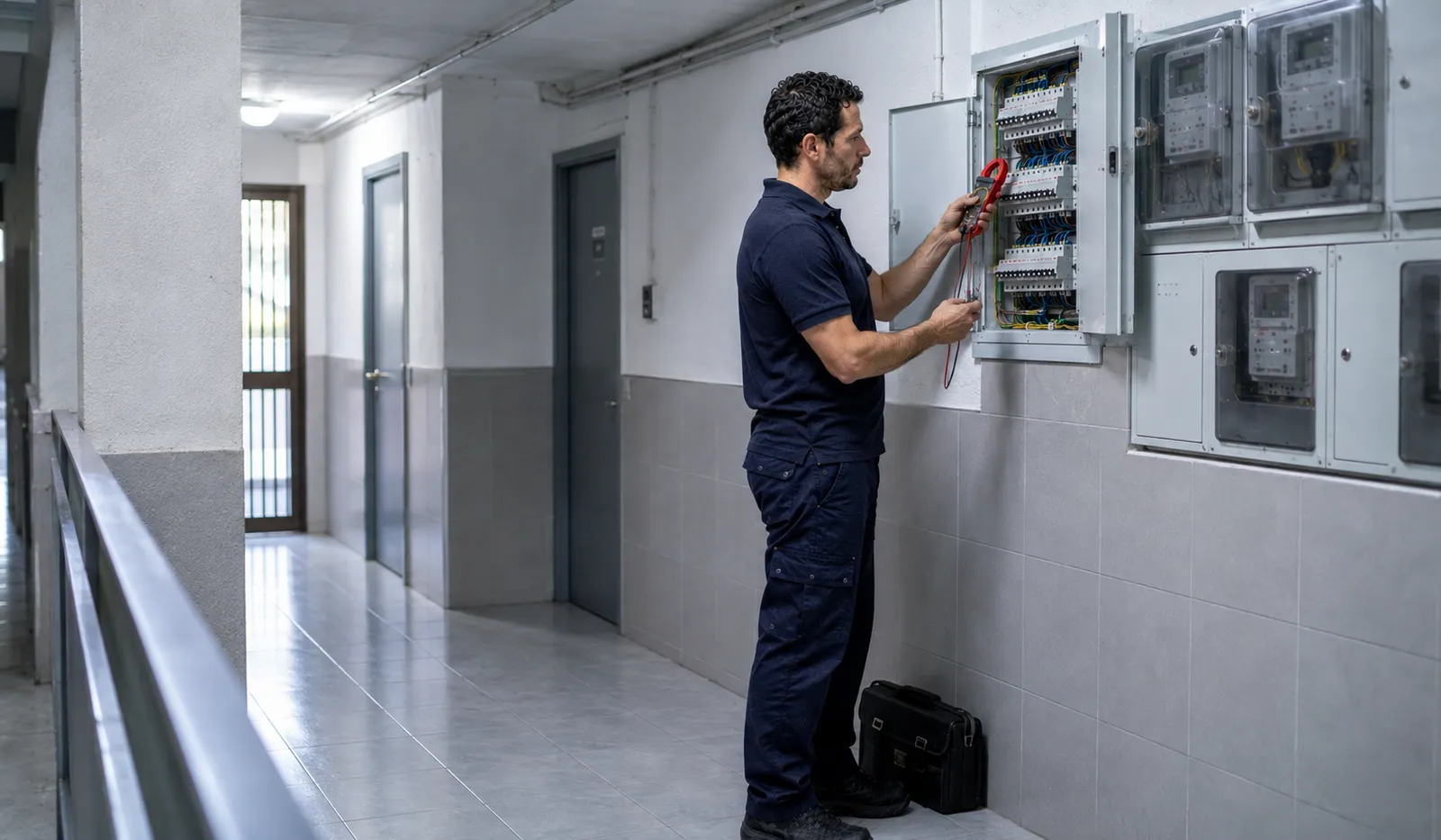 Boletín eléctrico en Hospitalet de Llobregat con inspección de cuadro comunitario y protecciones