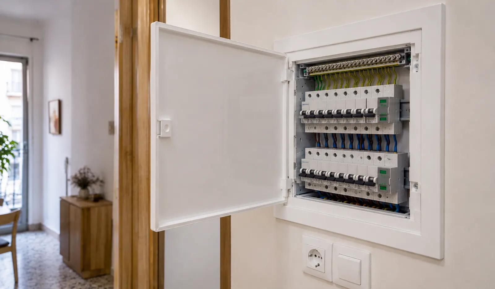 Cuadro eléctrico nuevo con diferenciales, protecciones y toma de tierra en vivienda de Sants-Montjuïc