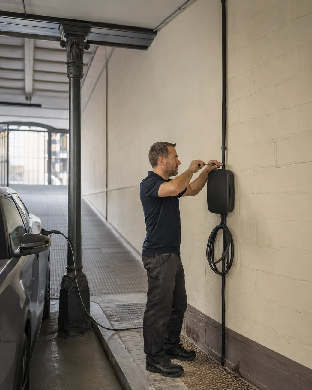 Instalación de cargador de coche eléctrico en Eixample