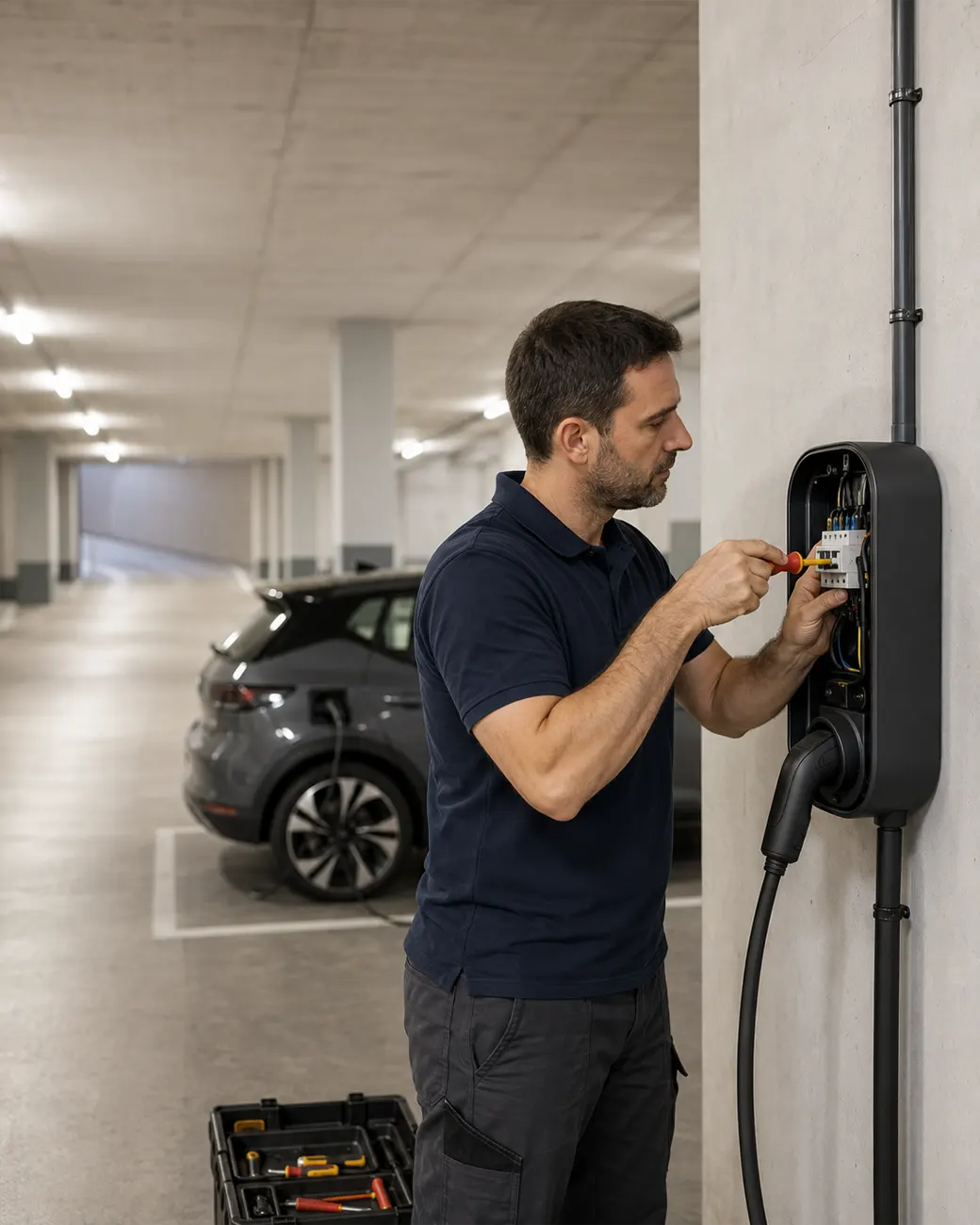 Instalación de cargador de coche eléctrico en Les Corts