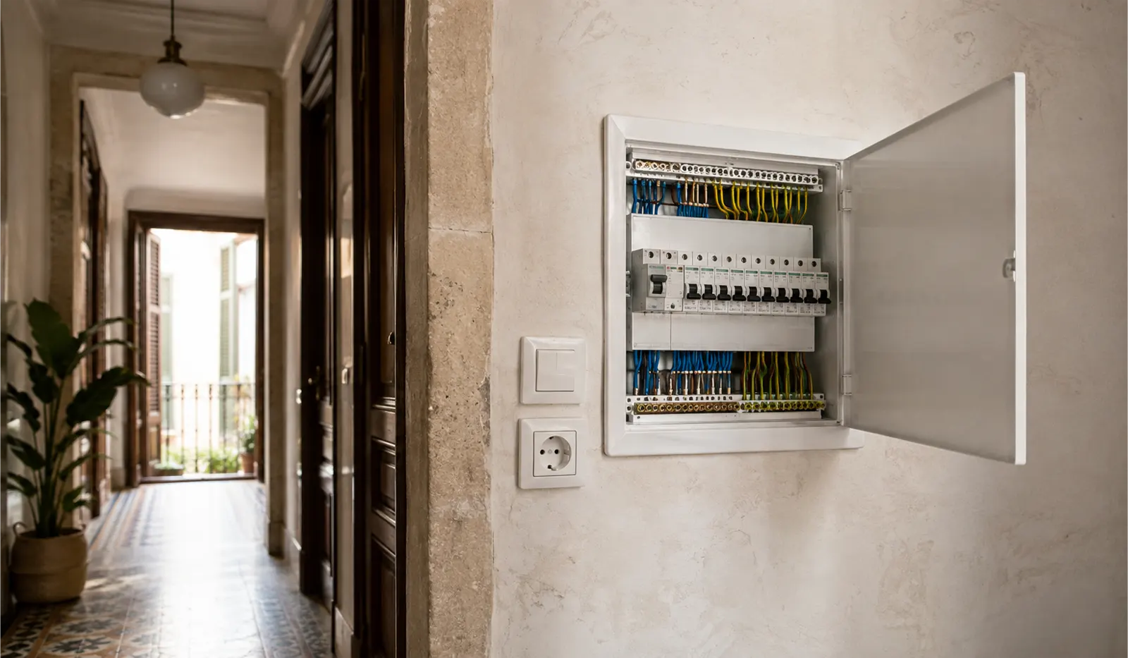 Cuadro eléctrico y cableado renovados en vivienda de Ciutat Vella