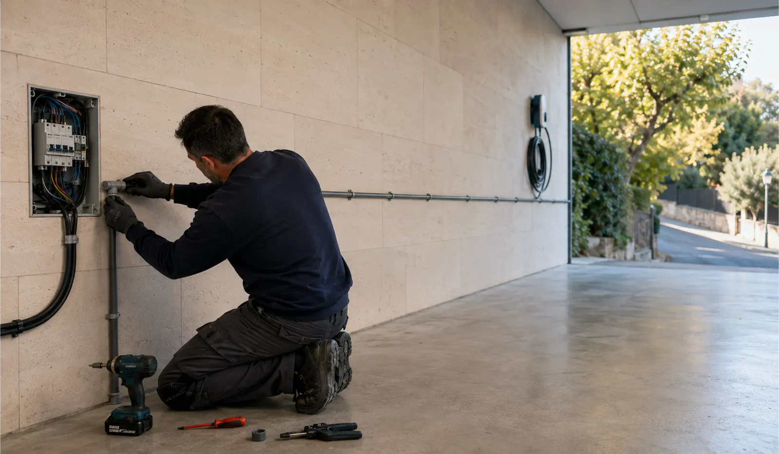 Instalación de wallbox en garaje privado de Sarrià-Sant Gervasi