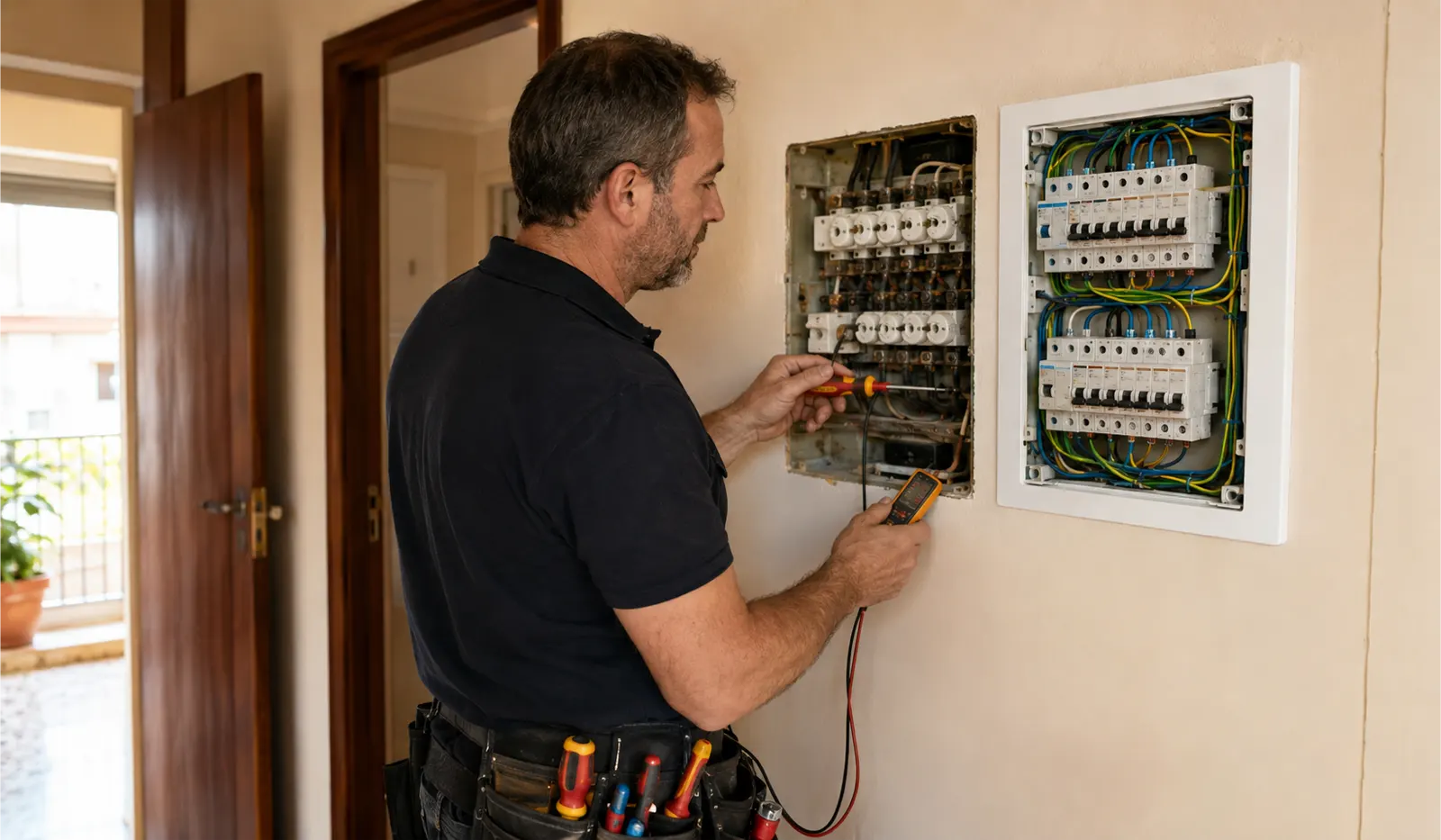 Renovación de cuadro eléctrico antiguo en casa de Badalona