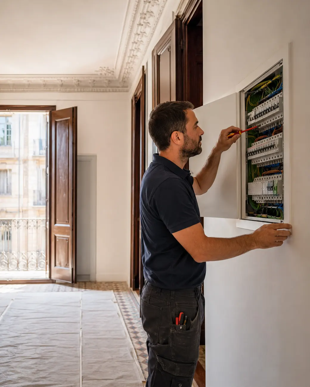Renovación de instalación eléctrica en piso del Eixample